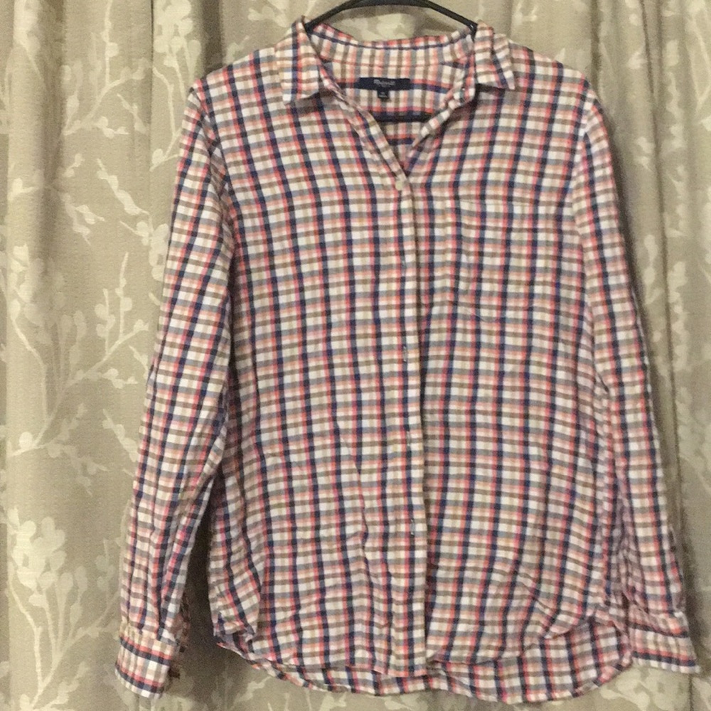 Madewell Flannel Blue-Pink-Tan